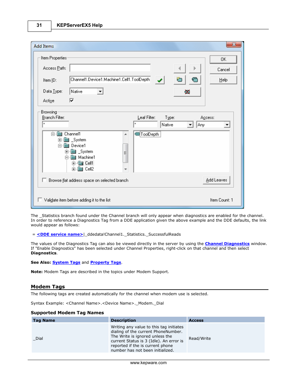 Modem tags | IDEC WindSRV User Manual | Page 32 / 165