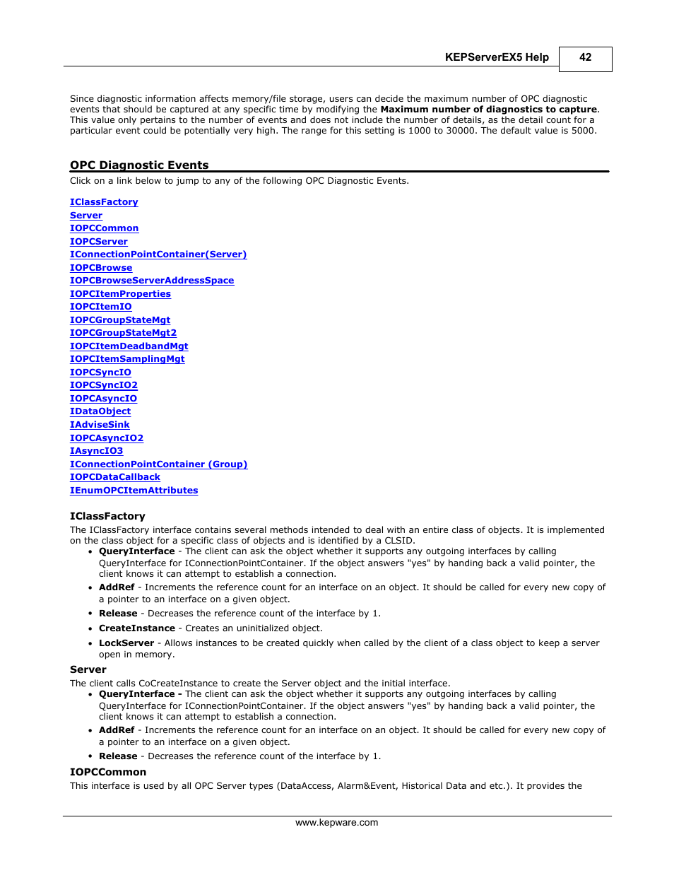 Opc diagnostic events | IDEC WindSRV User Manual | Page 43 / 165