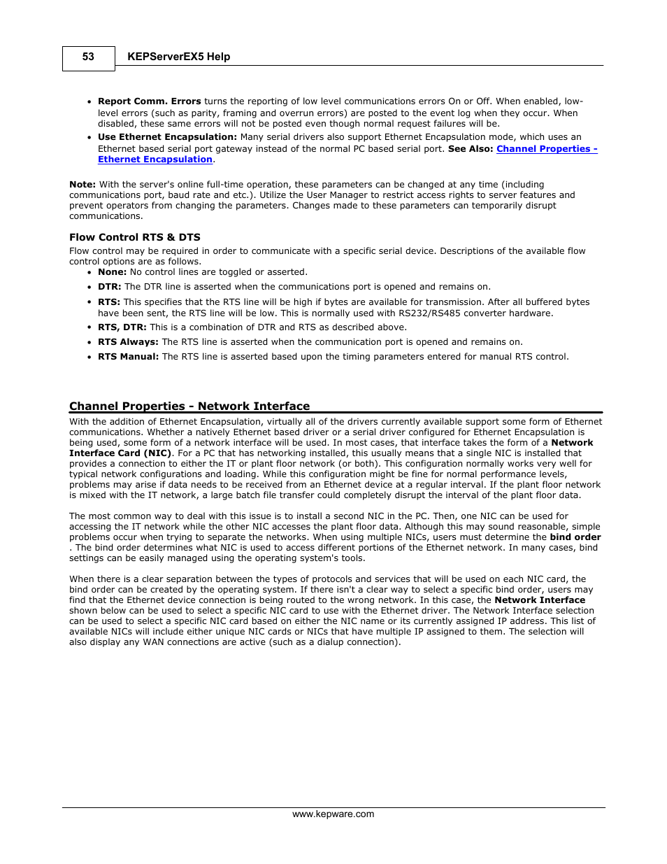 Channel properties - network interface | IDEC WindSRV User Manual | Page 54 / 165
