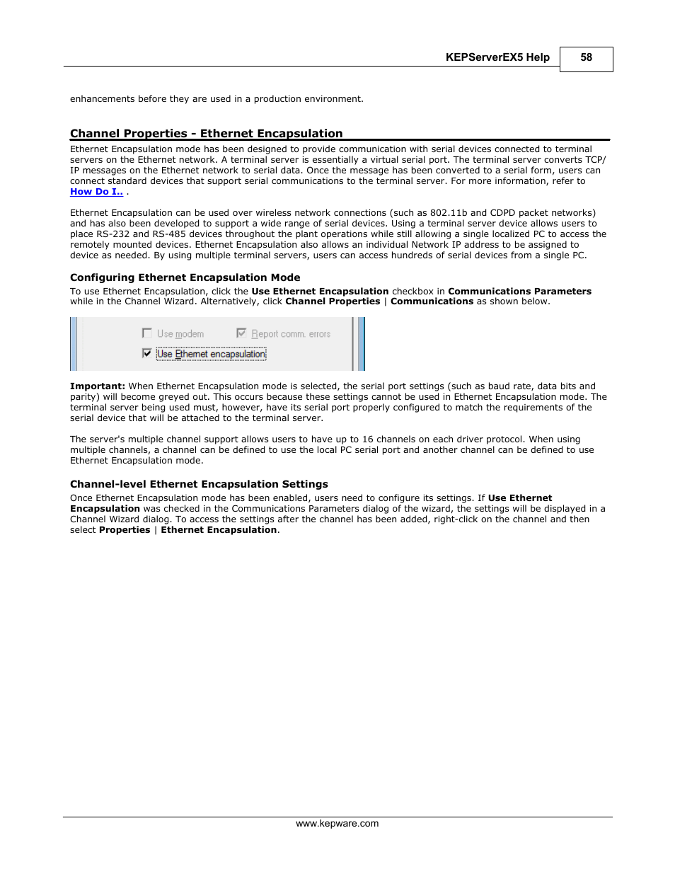 Channel properties - ethernet encapsulation | IDEC WindSRV User Manual | Page 59 / 165