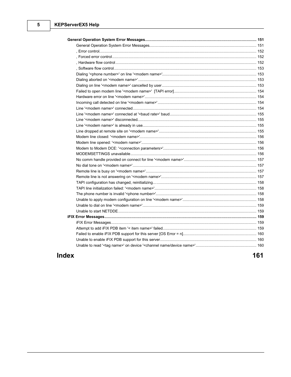 Index 161 | IDEC WindSRV User Manual | Page 6 / 165