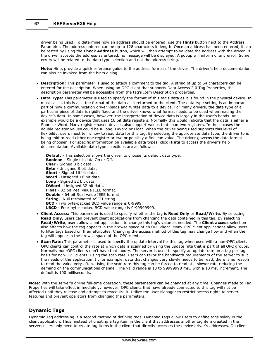 Dynamic tags | IDEC WindSRV User Manual | Page 68 / 165