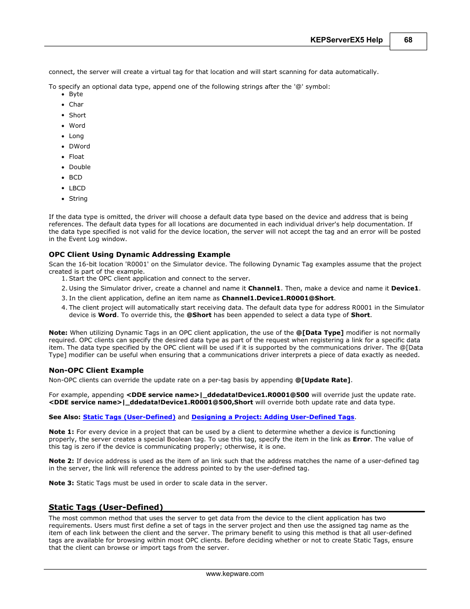 Static tags (user-defined), Static user-defined tags | IDEC WindSRV User Manual | Page 69 / 165