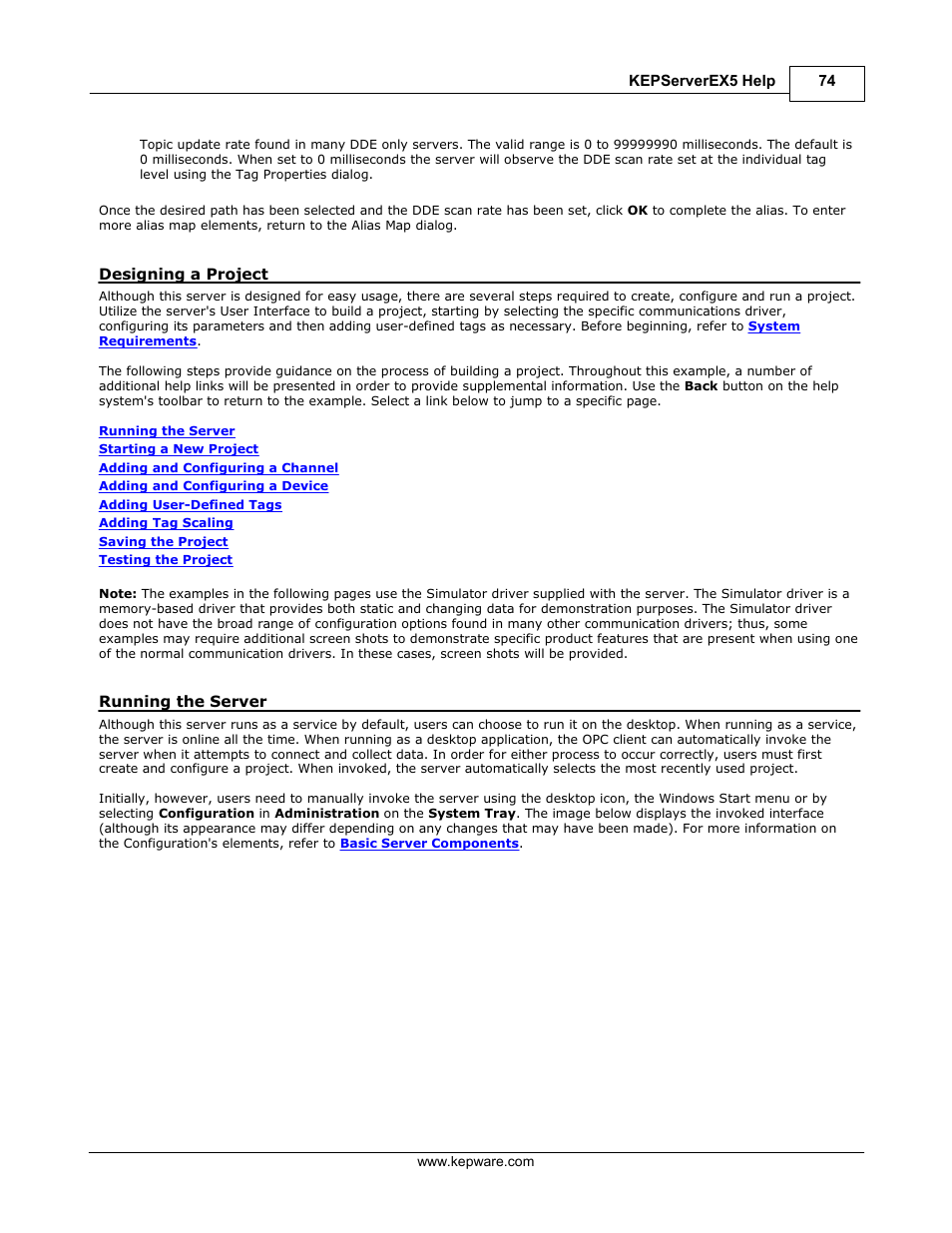 Designing a project, Running the server | IDEC WindSRV User Manual | Page 75 / 165