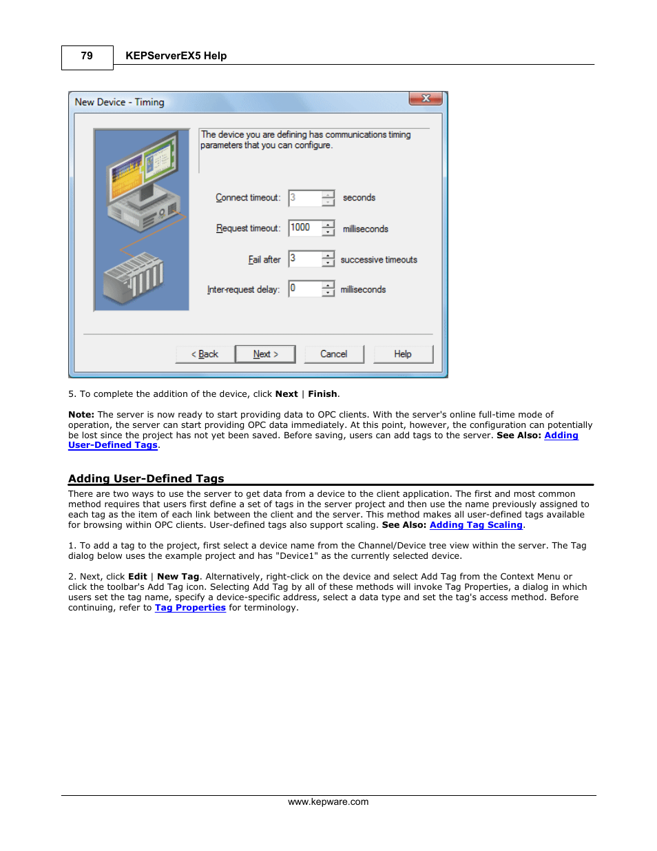 Adding user defined tags, Designing a project: adding user-defined tags, Adding user-defined tags | IDEC WindSRV User Manual | Page 80 / 165