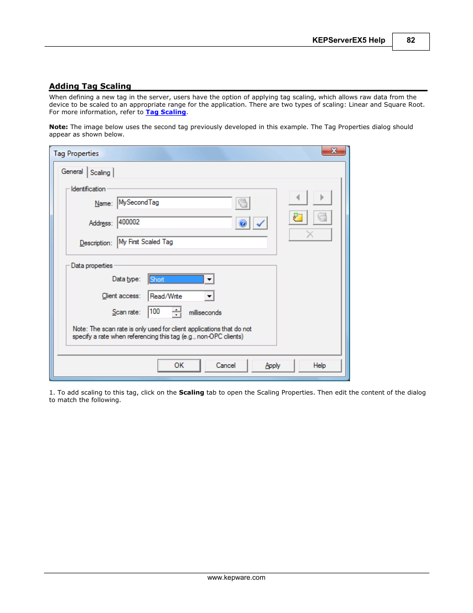 Adding tag scaling | IDEC WindSRV User Manual | Page 83 / 165