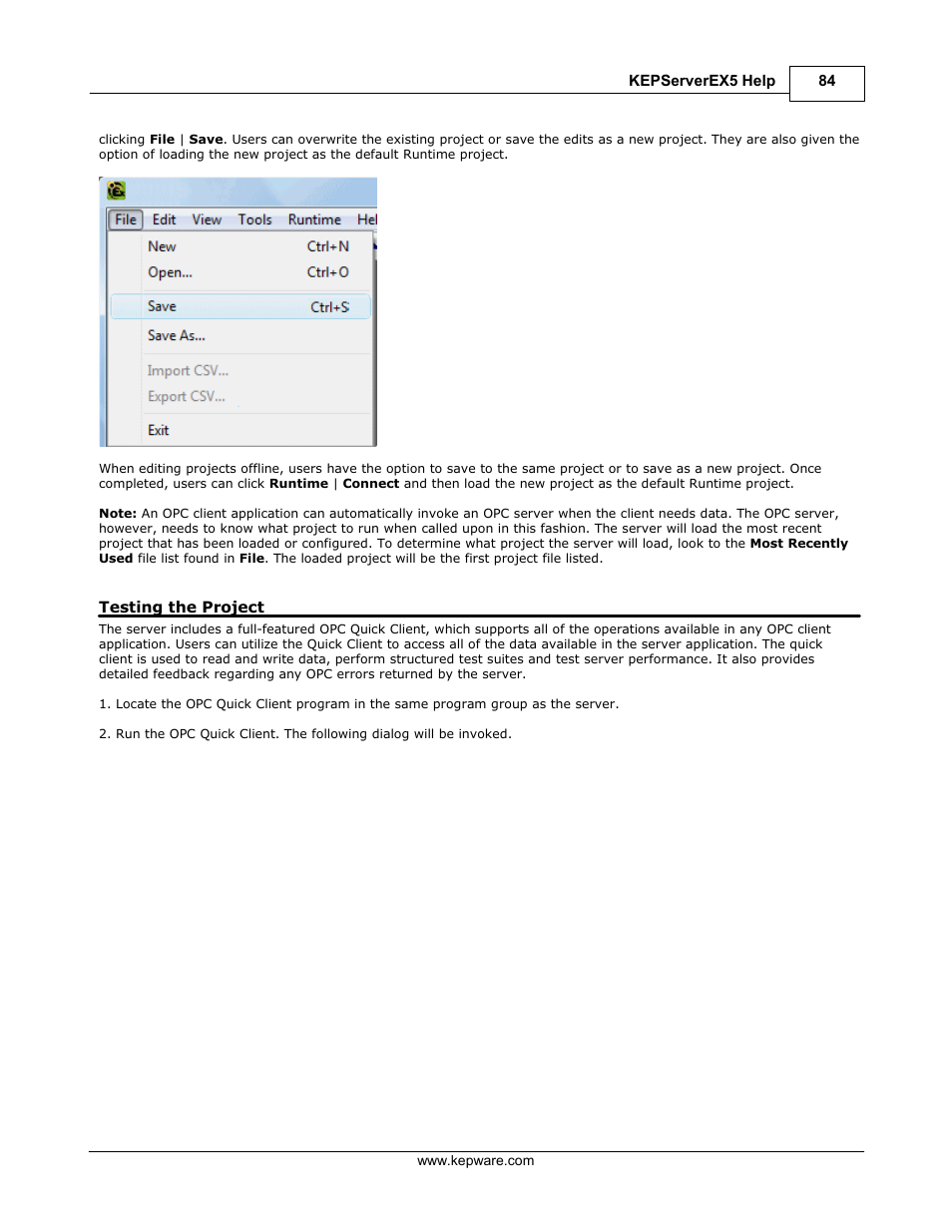 Testing the project | IDEC WindSRV User Manual | Page 85 / 165