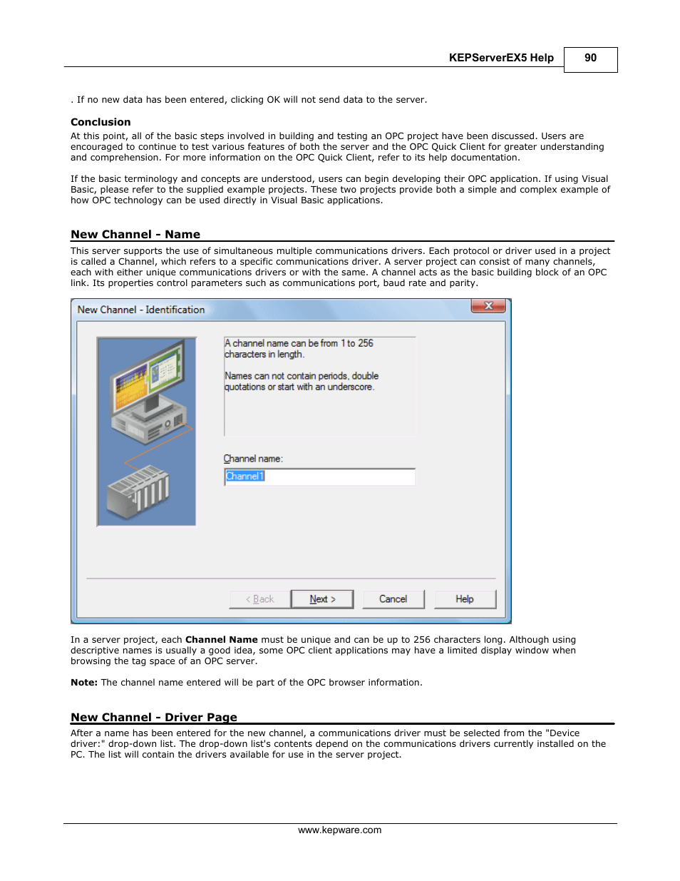 Channel wizard, New channel - name | IDEC WindSRV User Manual | Page 91 / 165