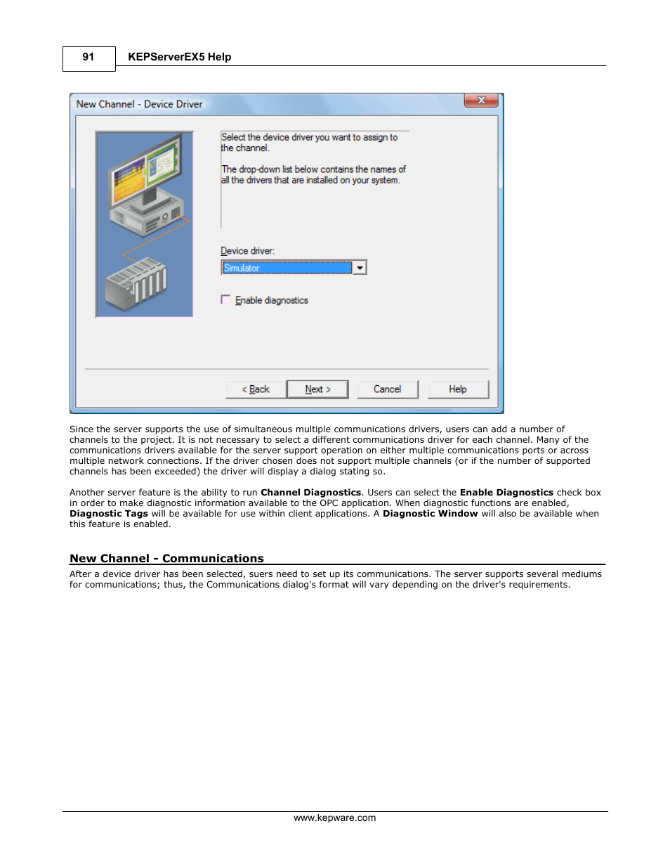 New channel - communications | IDEC WindSRV User Manual | Page 92 / 165