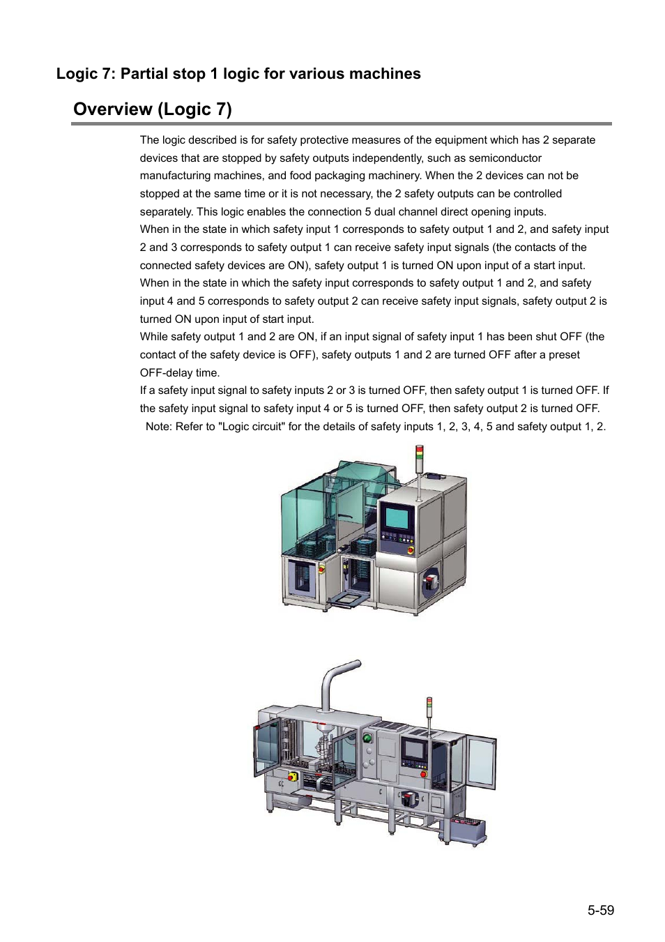 Overview (logic 7), Logic 7: partial stop 1 logic for various machines | IDEC FS1A Controller User Manual | Page 100 / 154