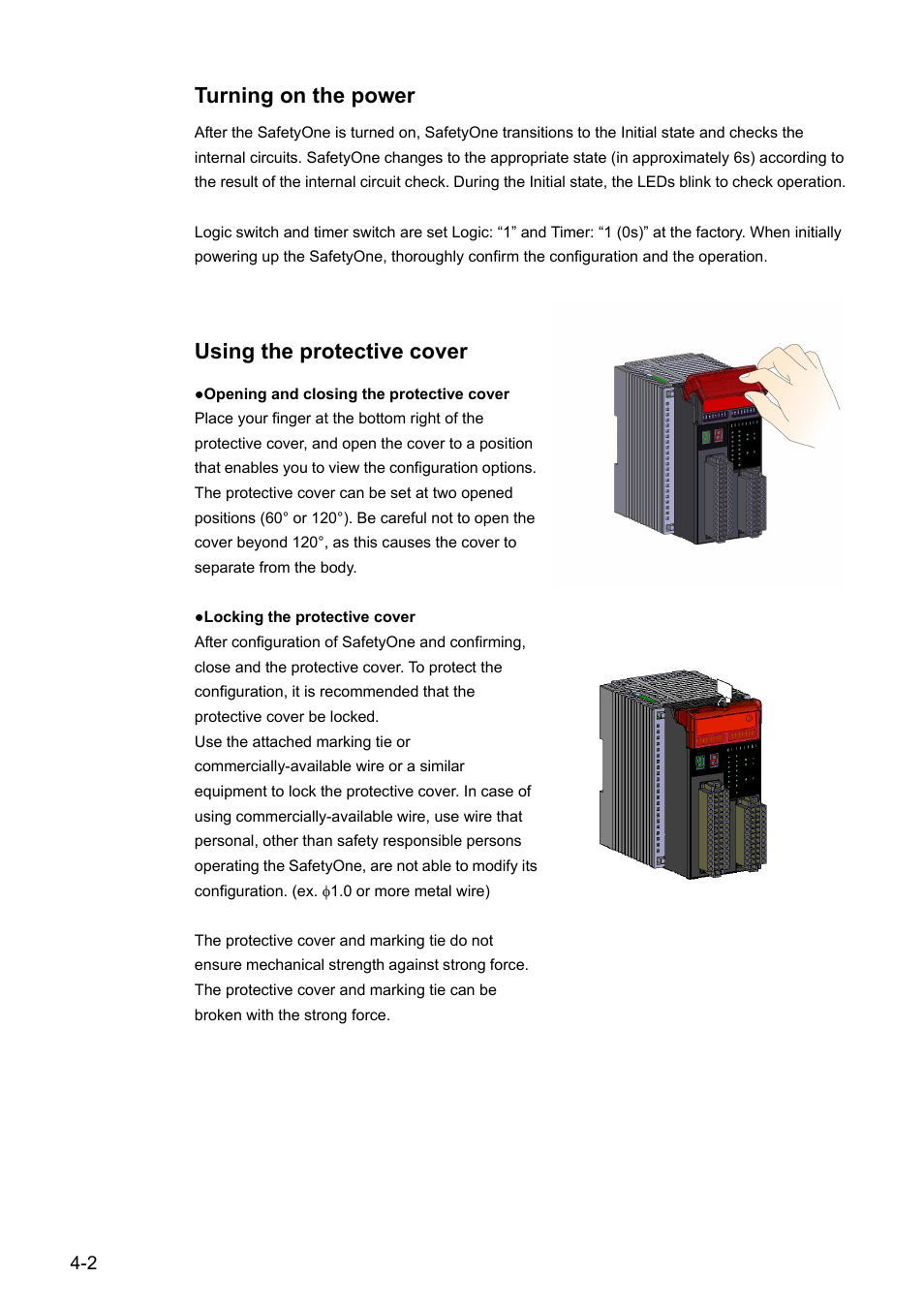 Turning on the power, Using the protective cover | IDEC FS1A Controller User Manual | Page 35 / 154