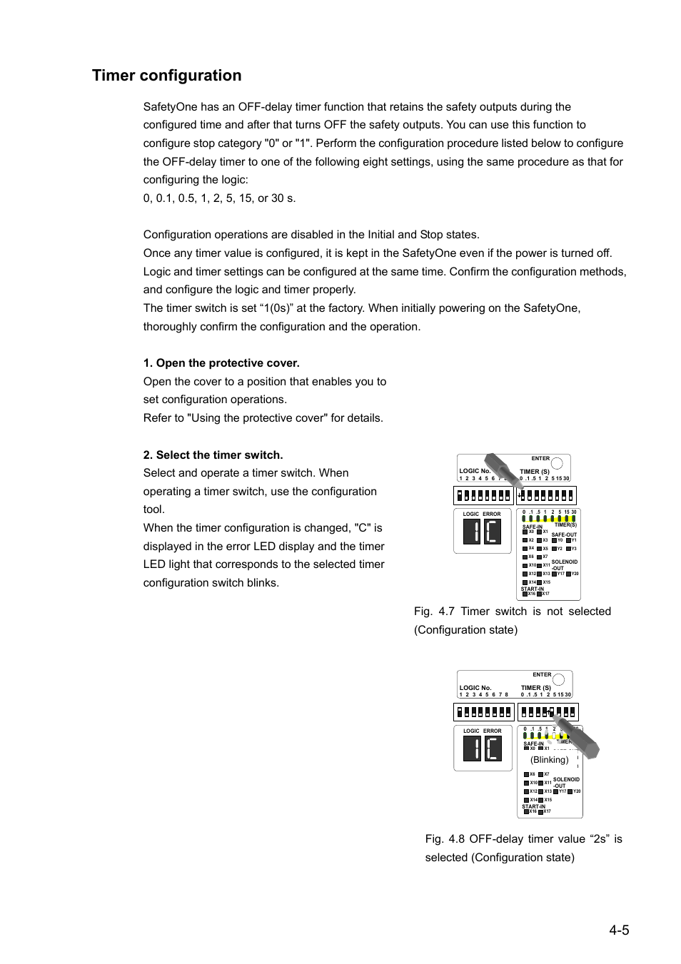 Timer configuration, Blinking) | IDEC FS1A Controller User Manual | Page 38 / 154
