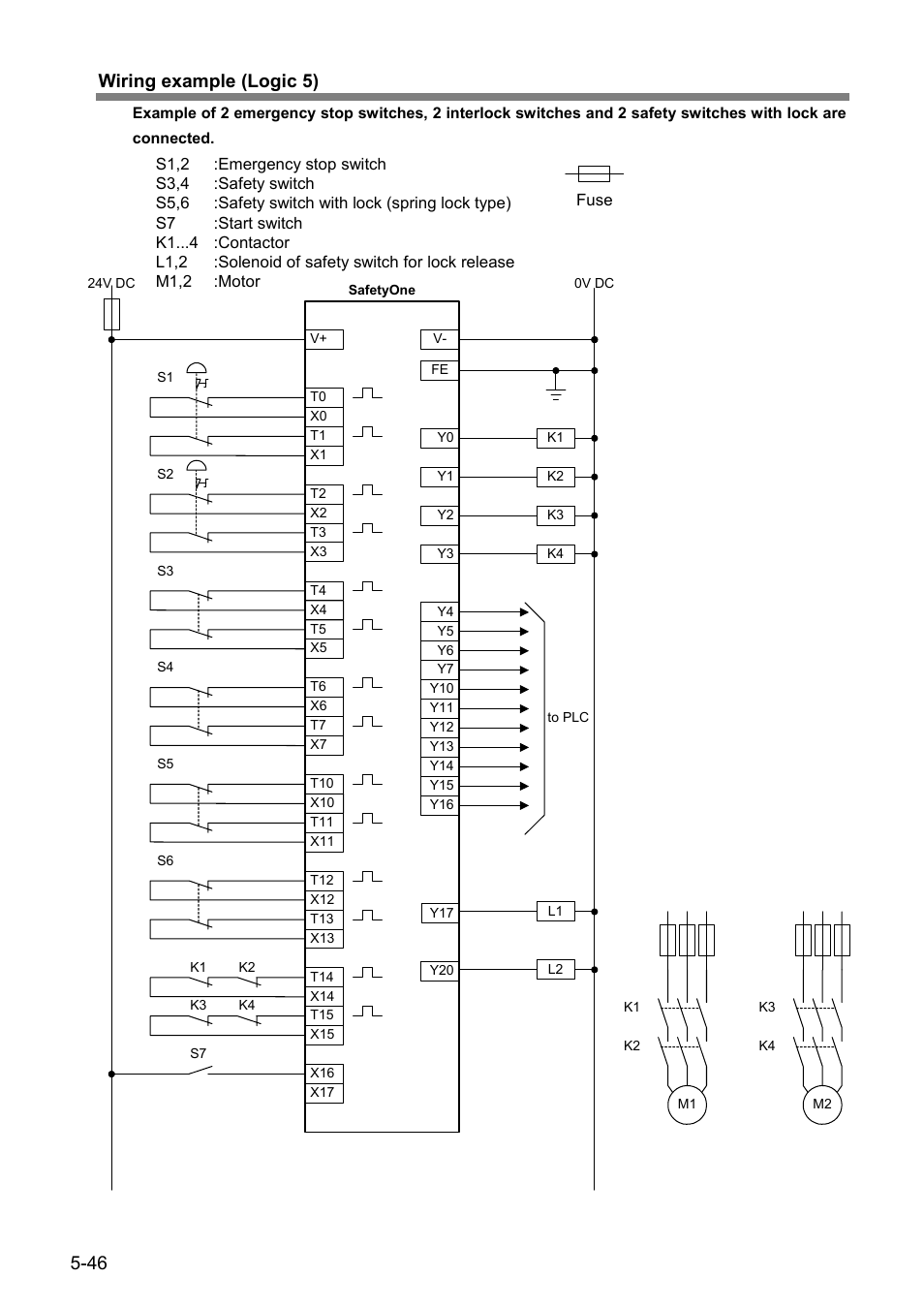 46 wiring example (logic 5) | IDEC FS1A Controller User Manual | Page 87 / 154