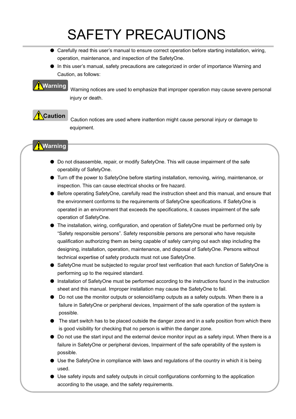 Safety precautions | IDEC FS1A Controller User Manual | Page 3 / 400