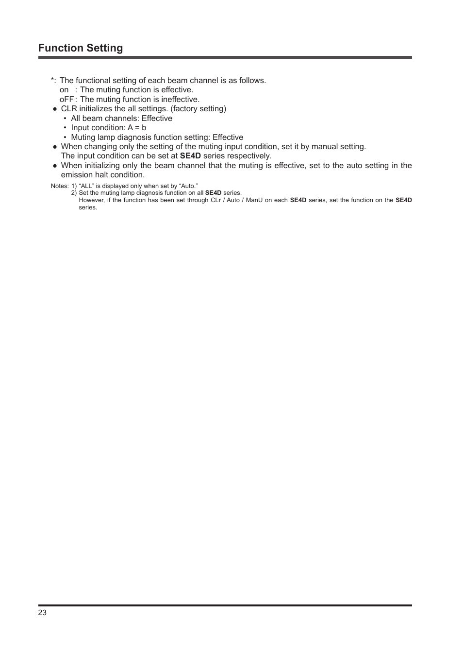 Function setting | IDEC SE4D Type 4 Hand User Manual | Page 24 / 36