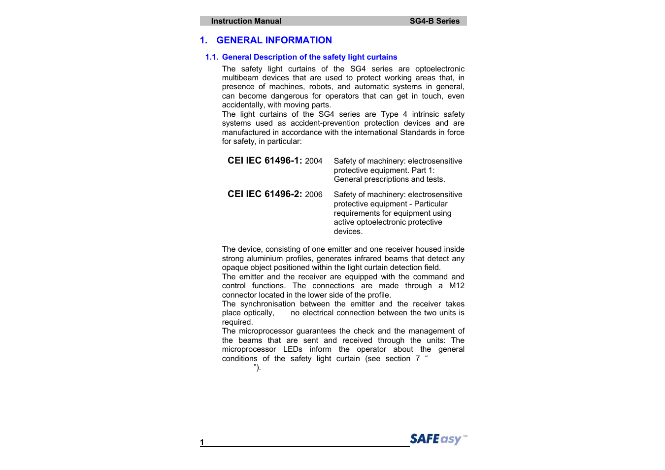 IDEC SG4 Type 4 Finger & Hand User Manual | Page 5 / 66