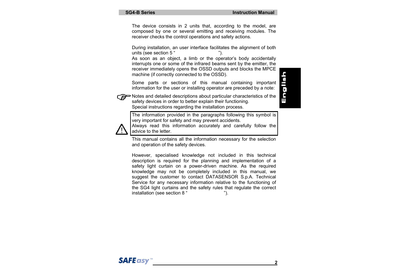 IDEC SG4 Type 4 Finger & Hand User Manual | Page 6 / 66