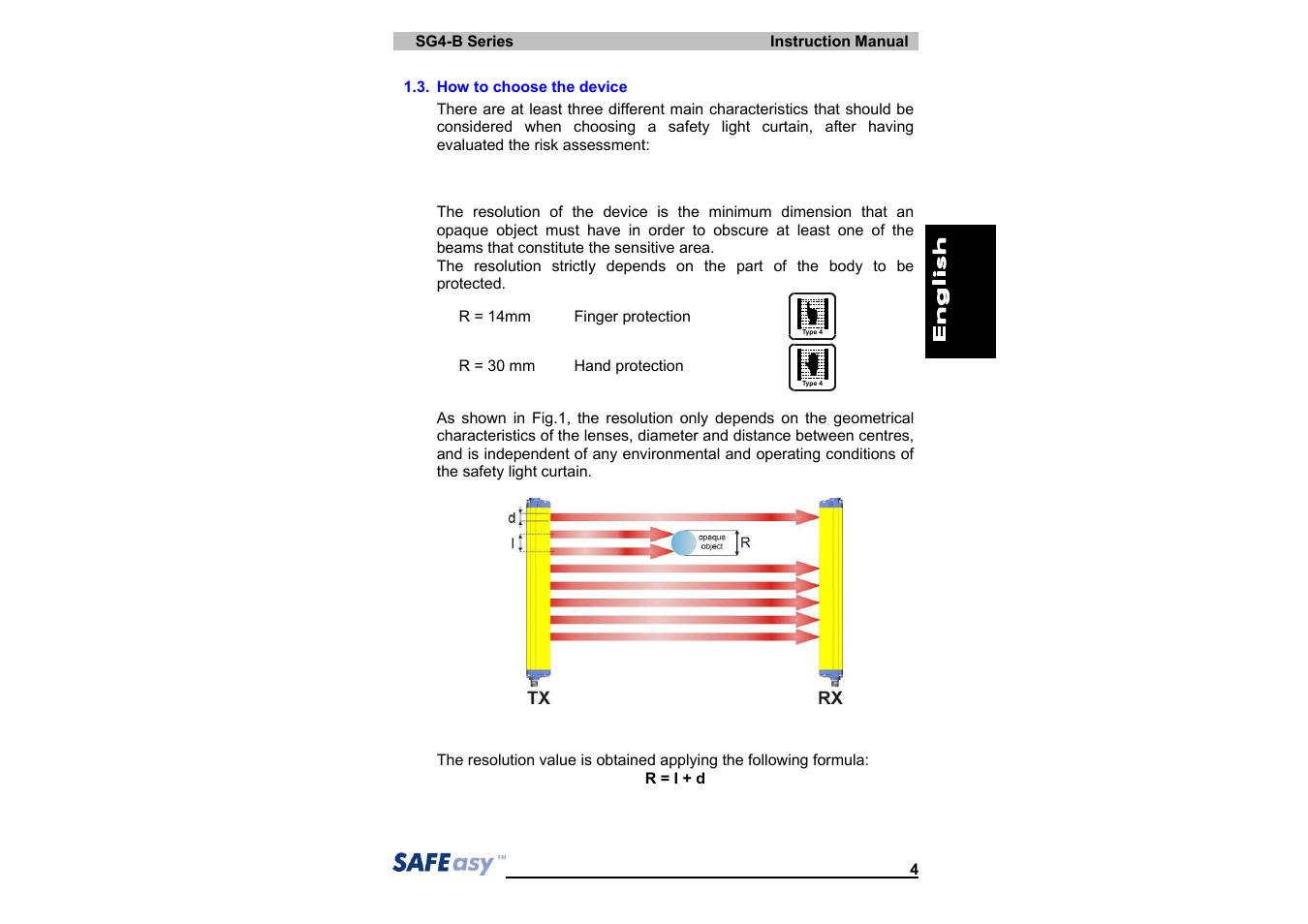IDEC SG4 Type 4 Finger & Hand User Manual | Page 8 / 66