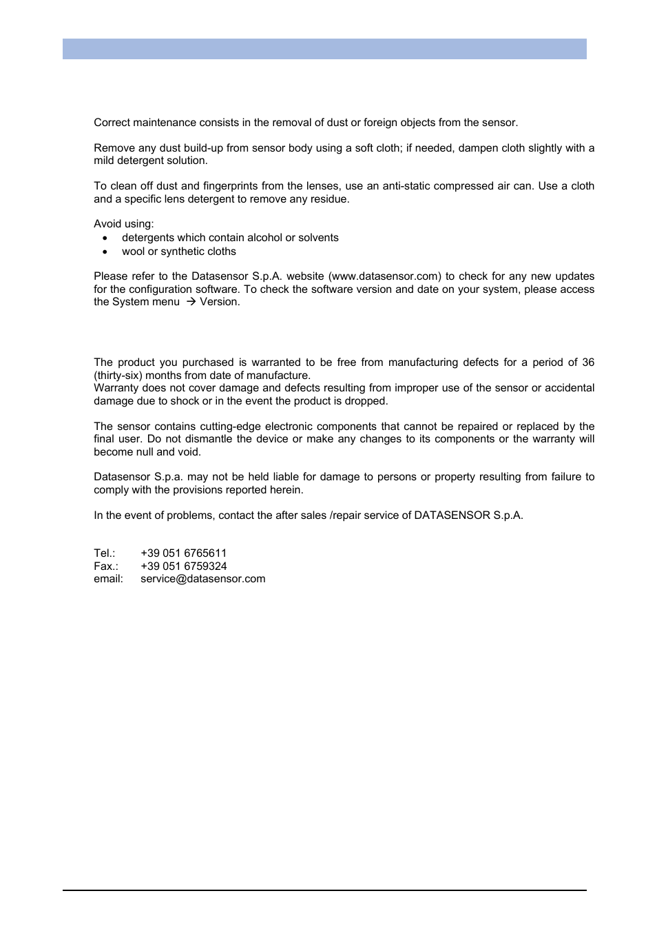 Checks and periodic maintenance, Warranty | IDEC DATAVS1 Series User Manual | Page 71 / 83
