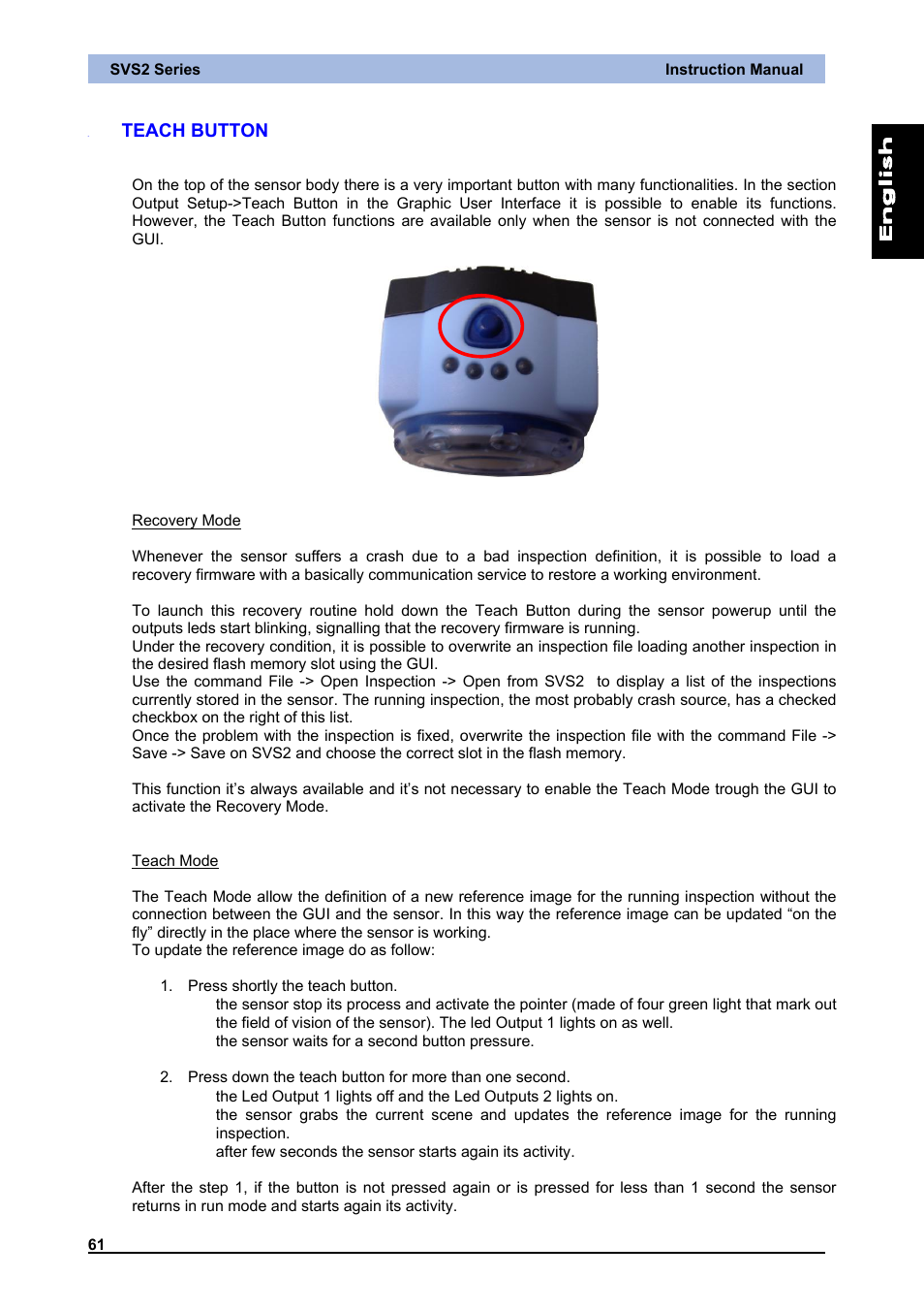 Teach button | IDEC DATAVS2 Series User Manual | Page 66 / 83