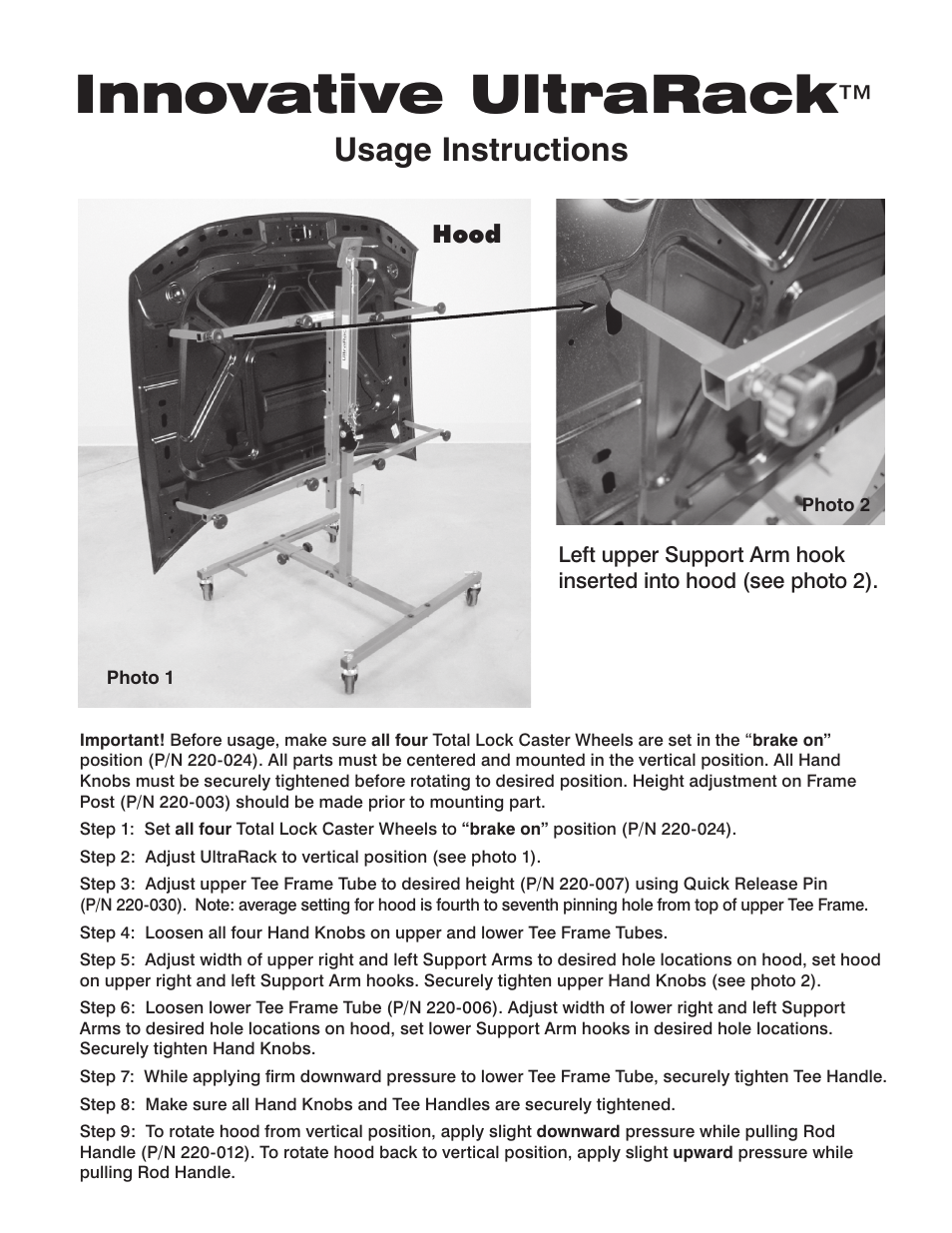 Innovative Tools & Technologies Innovative UltraRack™ Paint Stand User Manual | 4 pages