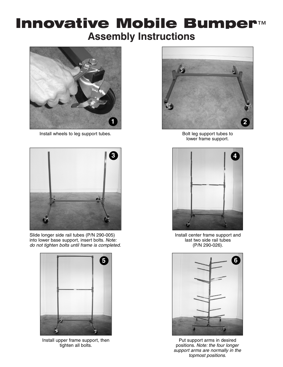Innovative Tools & Technologies Innovative Mobile Bumper™ Storage Rack User Manual | 2 pages