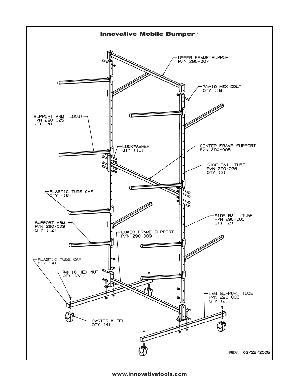 Innovative Tools & Technologies Innovative Mobile Bumper™ Storage Rack User Manual | Page 2 / 2