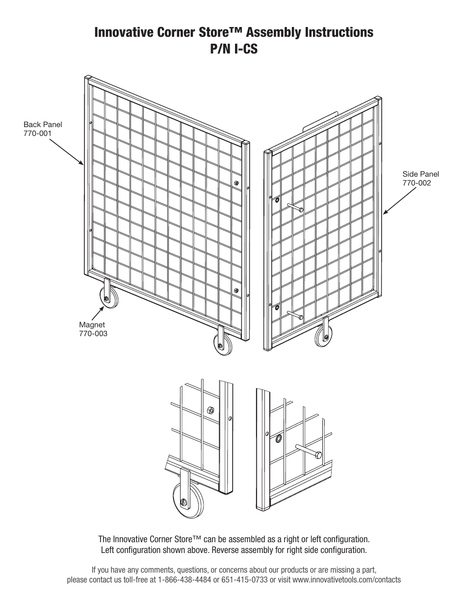 Innovative Tools & Technologies Innovative Corner Store™ User Manual | 1 page