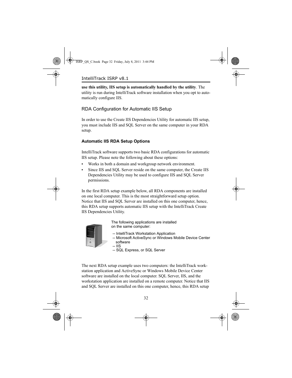 Rda configuration for automatic iis setup, Rda configuration for automatic iis setup 32 | IntelliTrack Inventory Shipping Receiving Picking (ISRP) User Manual | Page 40 / 92