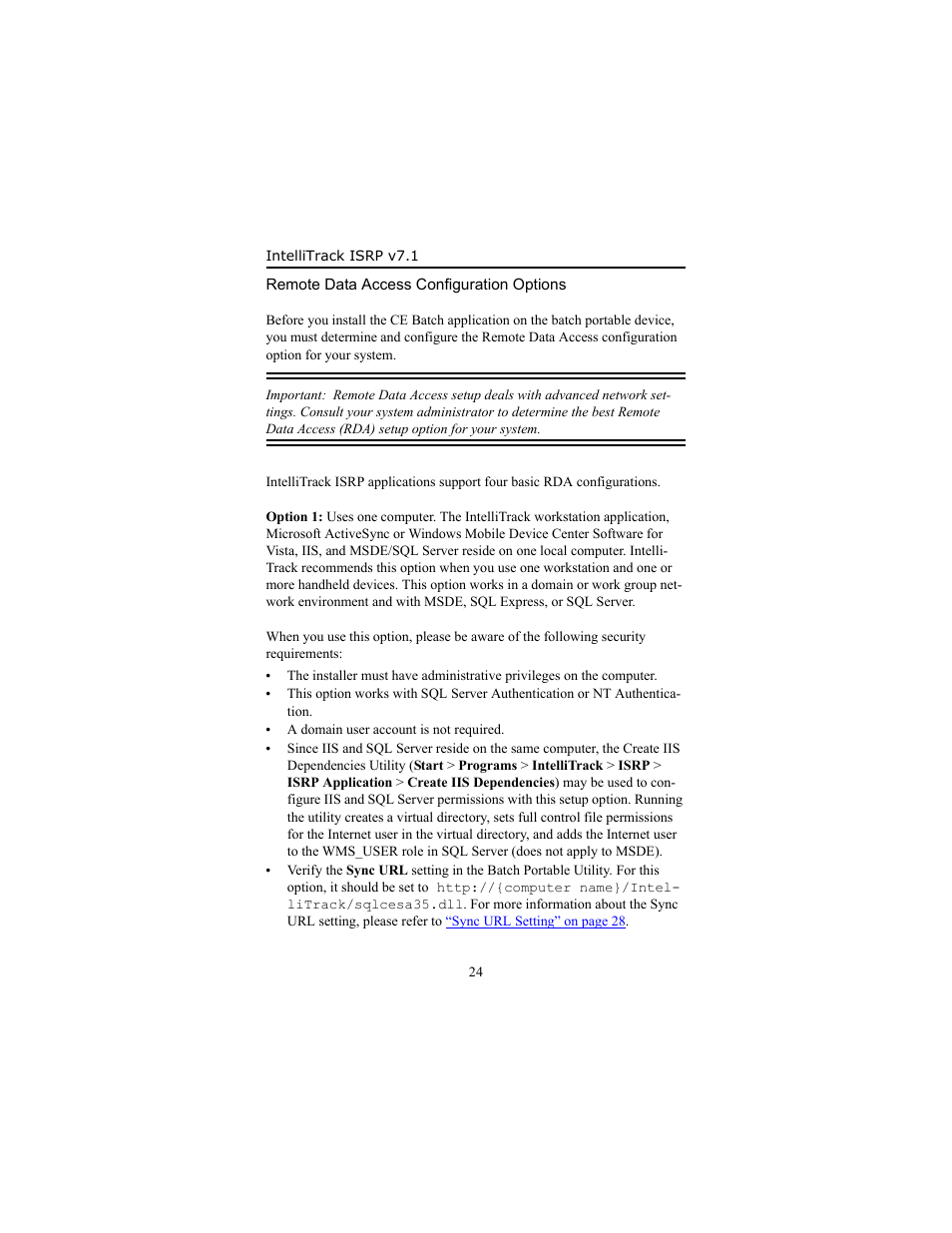 Remote data access configuration options | IntelliTrack Inventory Shipping Receiving Picking (ISRP) User Manual | Page 30 / 58
