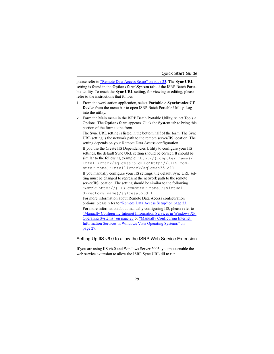 N, please refer to, Setting up iis | IntelliTrack Inventory Shipping Receiving Picking (ISRP) User Manual | Page 35 / 58