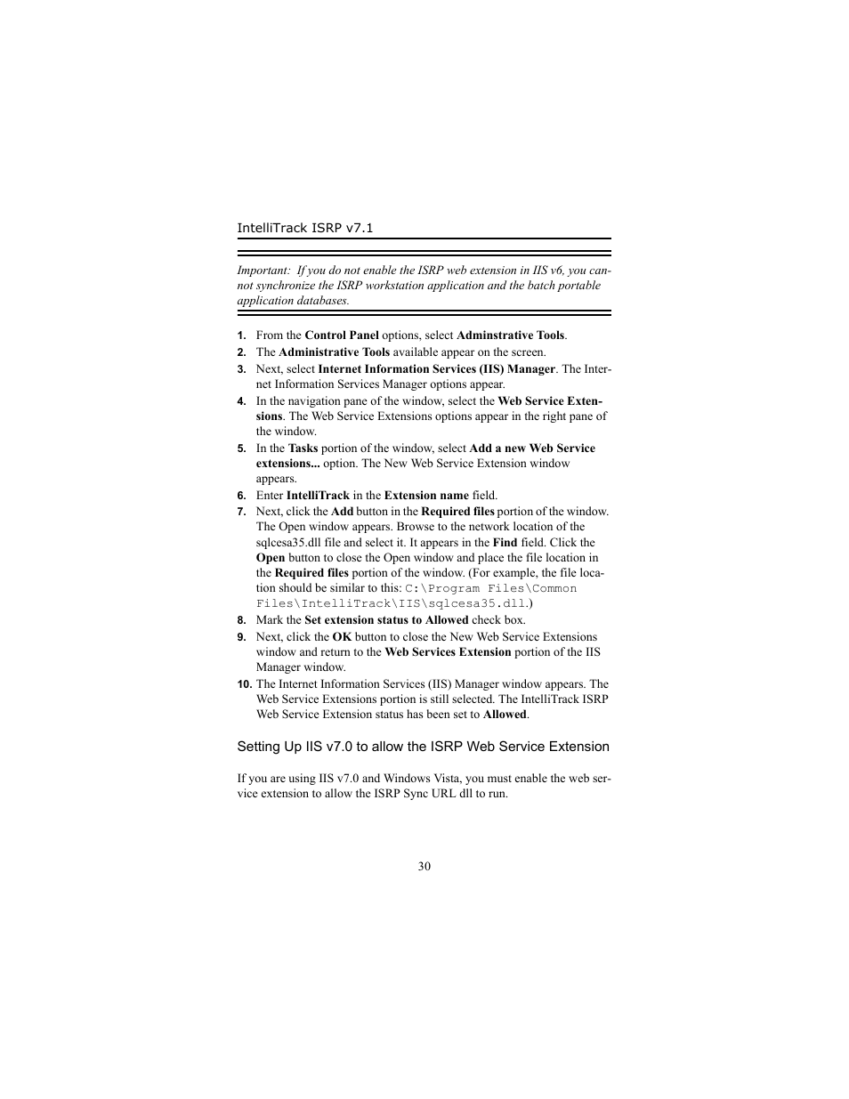 Setting | IntelliTrack Inventory Shipping Receiving Picking (ISRP) User Manual | Page 36 / 58