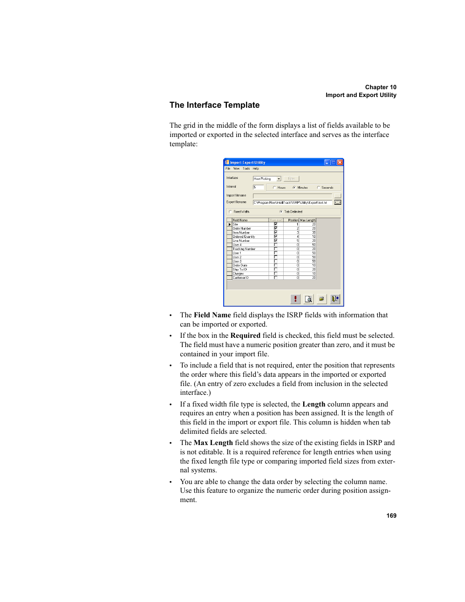 The interface template | IntelliTrack Inventory Shipping Receiving Picking (ISRP) User Manual | Page 197 / 398