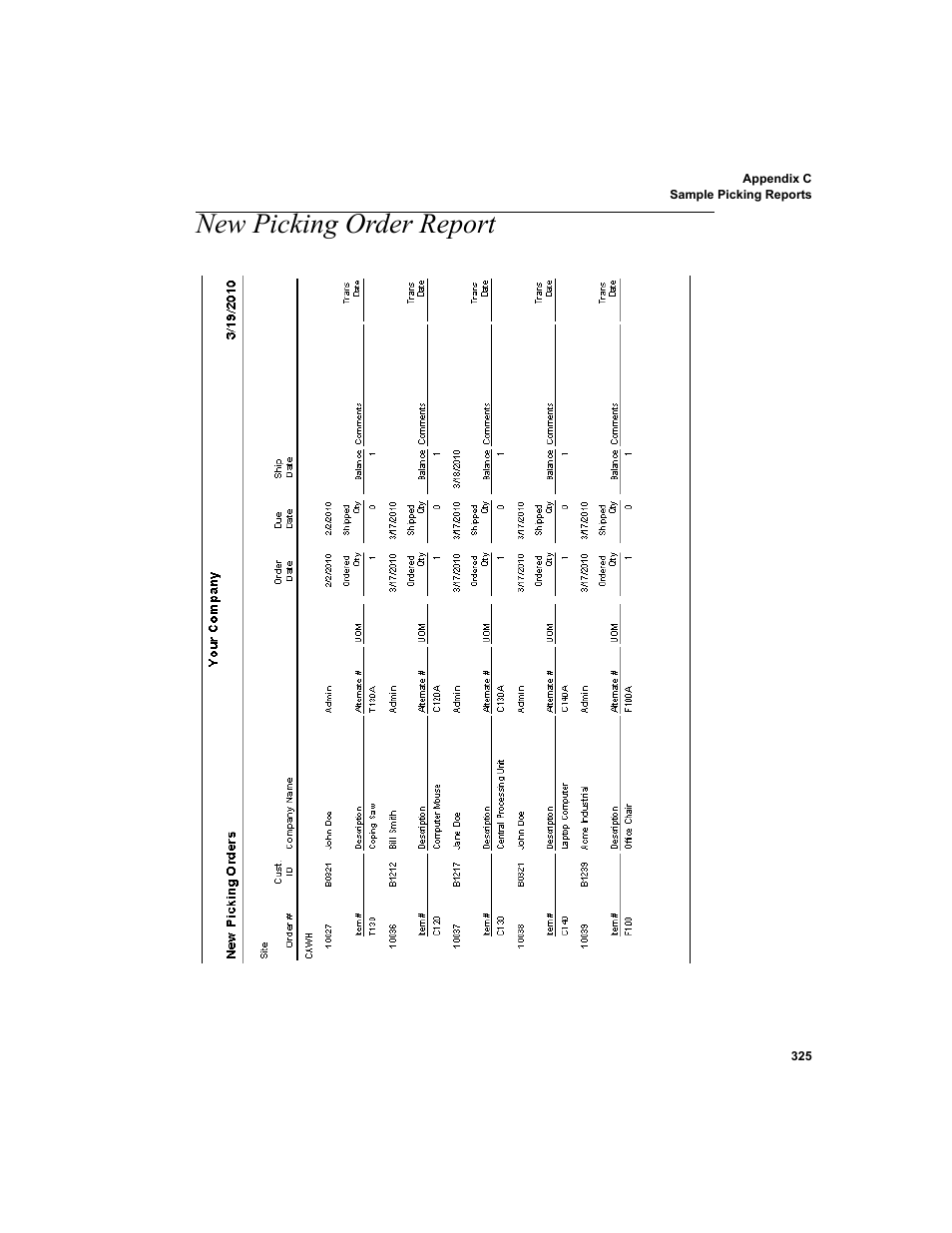 New picking order report | IntelliTrack Inventory Shipping Receiving Picking (ISRP) User Manual | Page 353 / 398