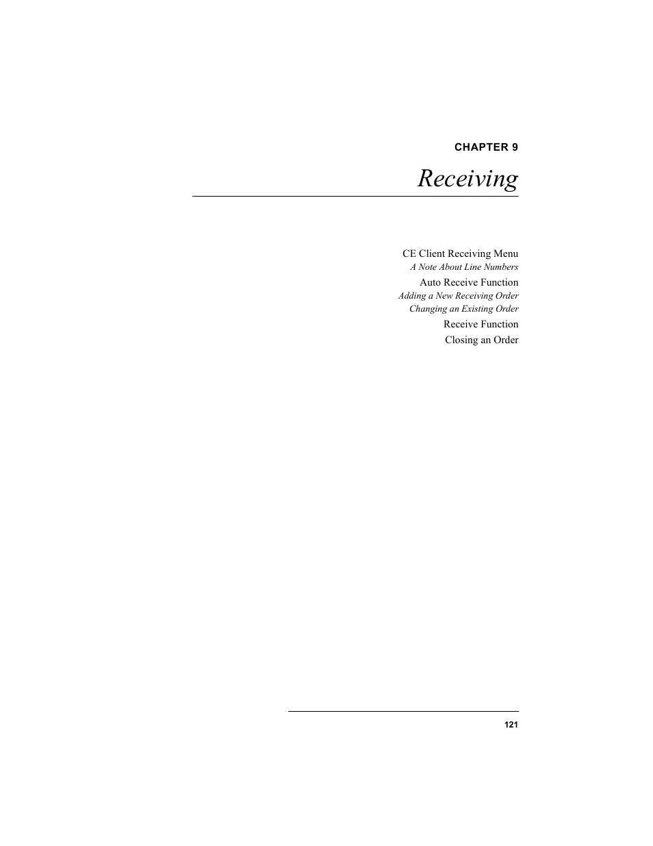Chapter 9, Receiving, Chapter 9: receiving | IntelliTrack Inventory Shipping Receiving Picking (ISRP) User Manual | Page 133 / 172