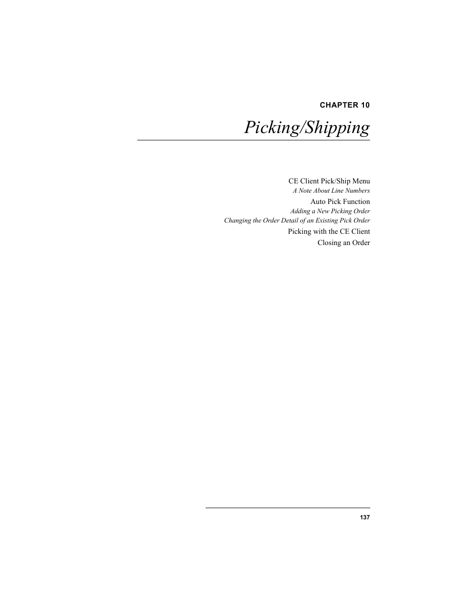 Chapter 10, Picking/shipping, Chapter 10: picking/shipping | IntelliTrack Inventory Shipping Receiving Picking (ISRP) User Manual | Page 149 / 172