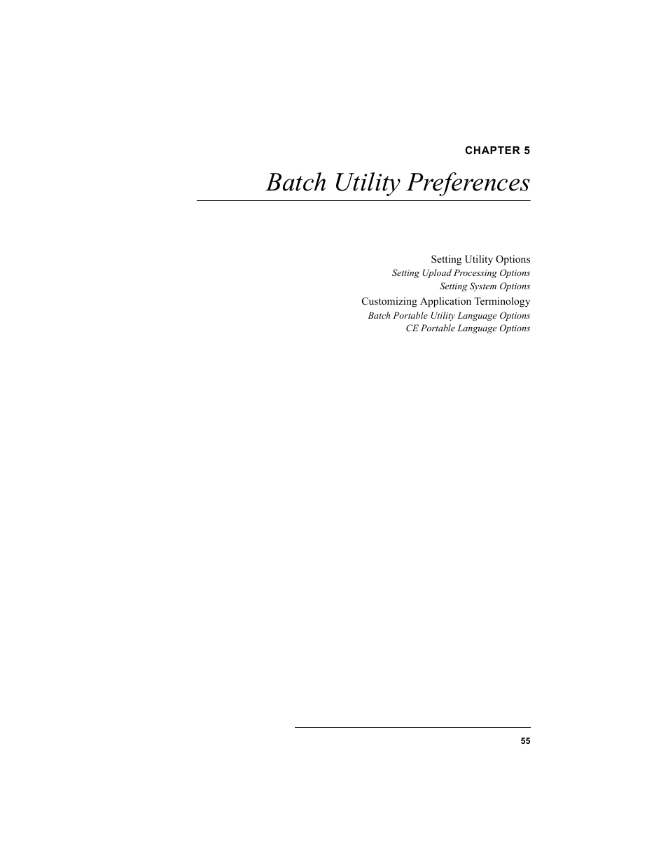 Chapter 5, Batch utility preferences, Chapter 5: batch utility preferences | IntelliTrack Inventory Shipping Receiving Picking (ISRP) User Manual | Page 67 / 172