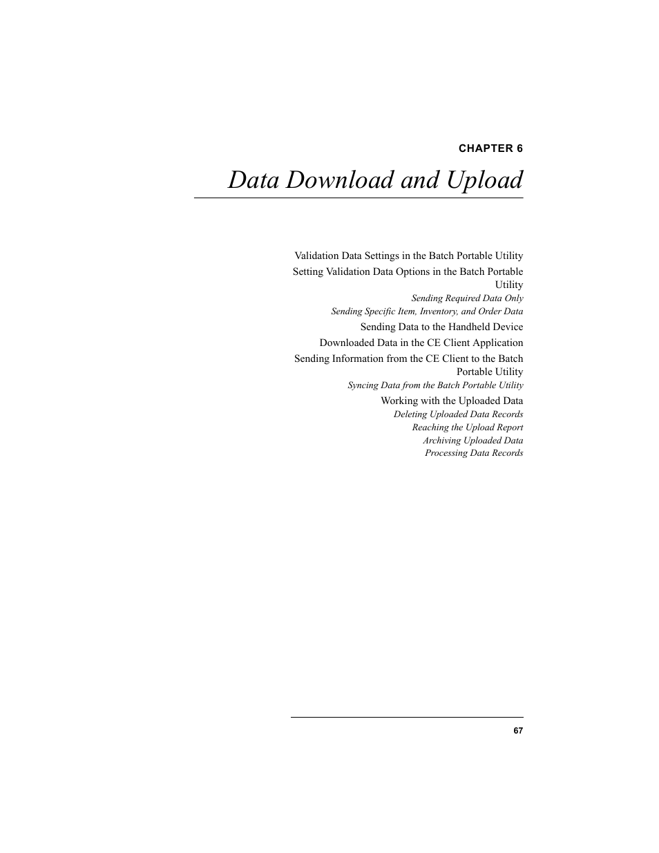 Chapter 6, Data download and upload, Chapter 6: data download and upload | IntelliTrack Inventory Shipping Receiving Picking (ISRP) User Manual | Page 79 / 172