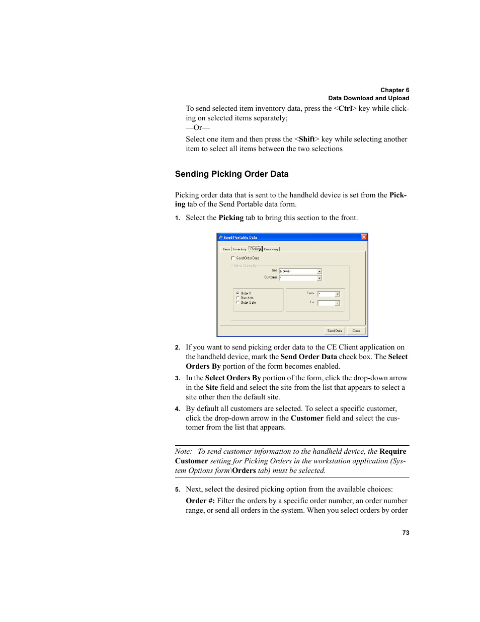 Sending picking order data | IntelliTrack Inventory Shipping Receiving Picking (ISRP) User Manual | Page 85 / 172
