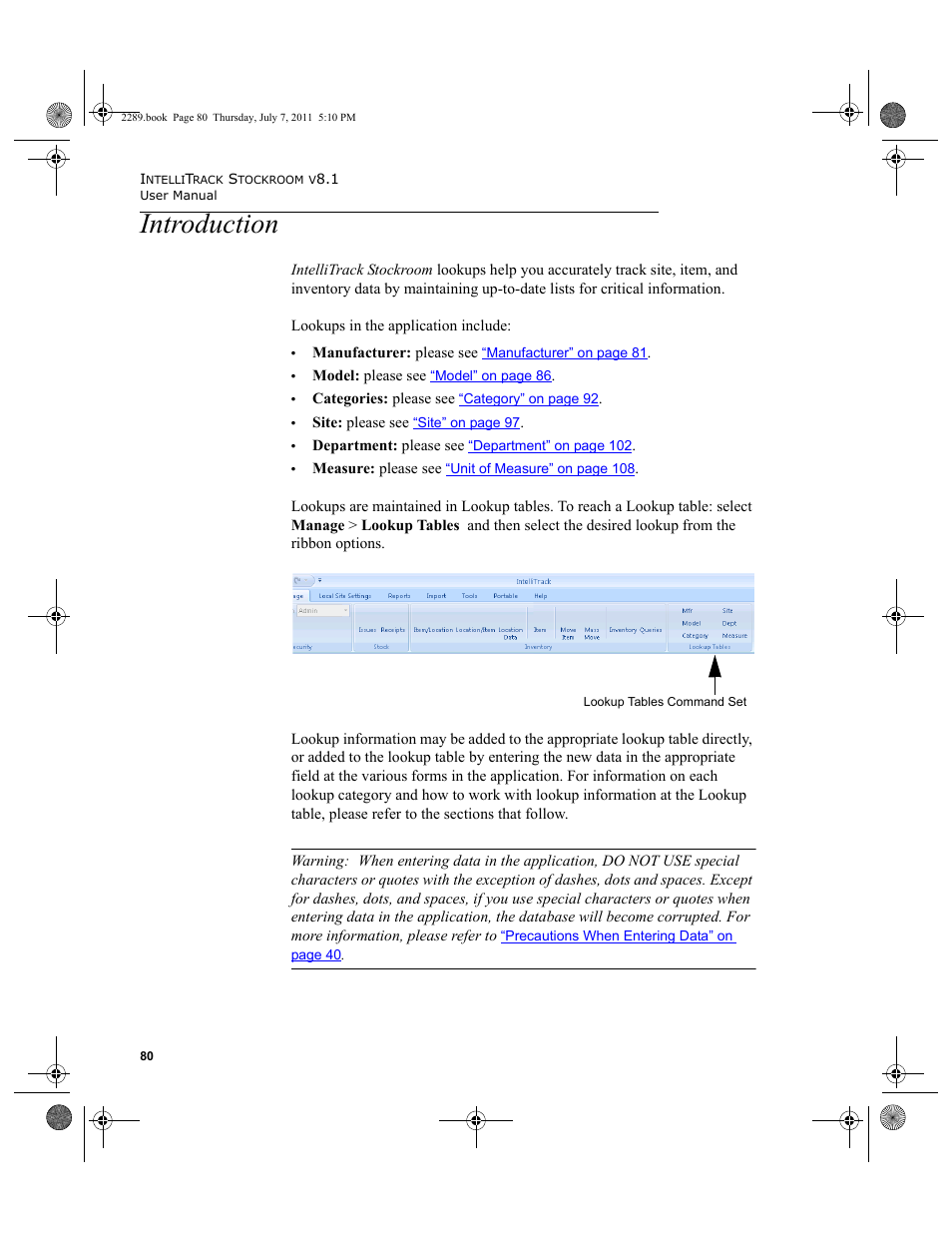 Introduction | IntelliTrack Stockroom Inventory User Manual | Page 108 / 424