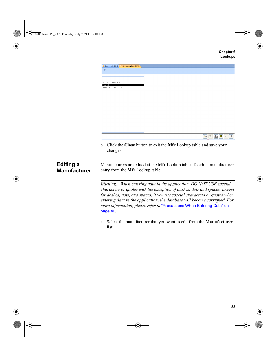 Editing a manufacturer | IntelliTrack Stockroom Inventory User Manual | Page 111 / 424