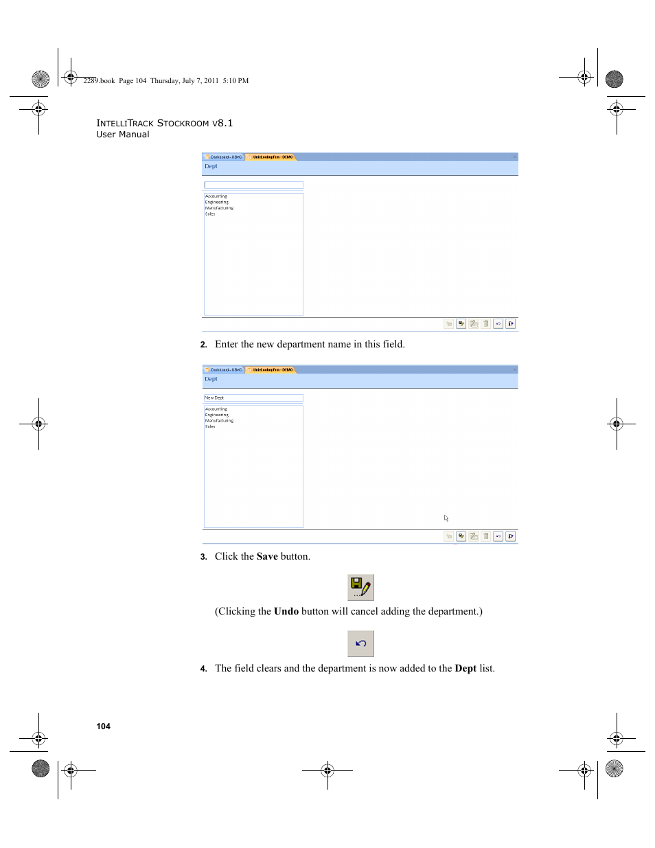 IntelliTrack Stockroom Inventory User Manual | Page 132 / 424