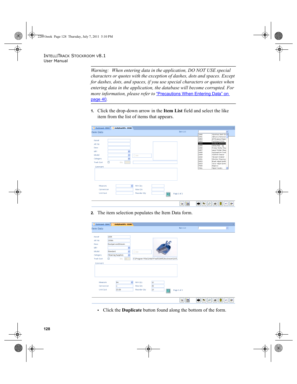 IntelliTrack Stockroom Inventory User Manual | Page 156 / 424