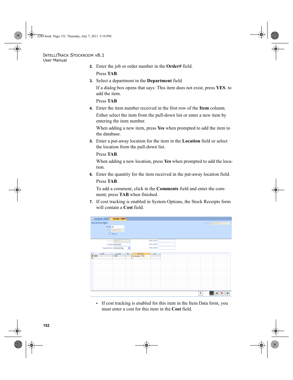IntelliTrack Stockroom Inventory User Manual | Page 180 / 424