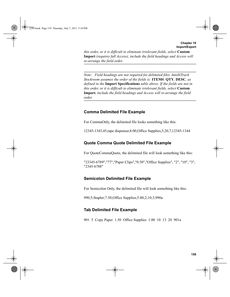 IntelliTrack Stockroom Inventory User Manual | Page 187 / 424