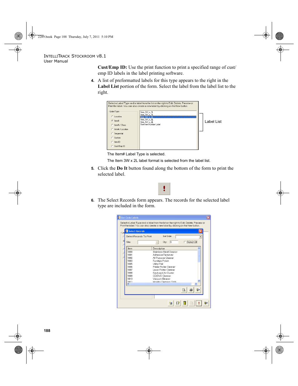 IntelliTrack Stockroom Inventory User Manual | Page 216 / 424