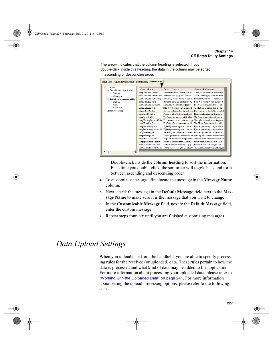 Data upload settings | IntelliTrack Stockroom Inventory User Manual | Page 255 / 424
