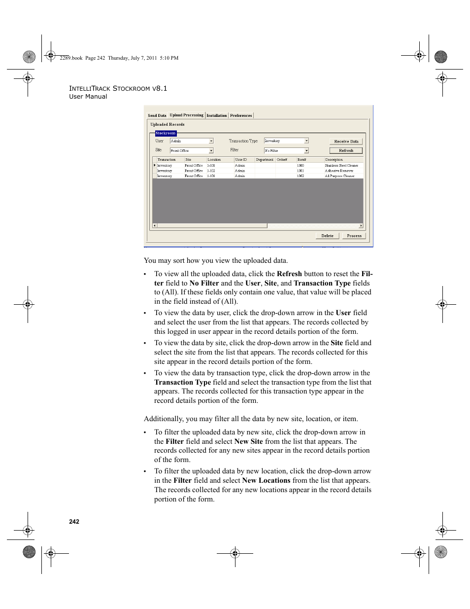 IntelliTrack Stockroom Inventory User Manual | Page 270 / 424