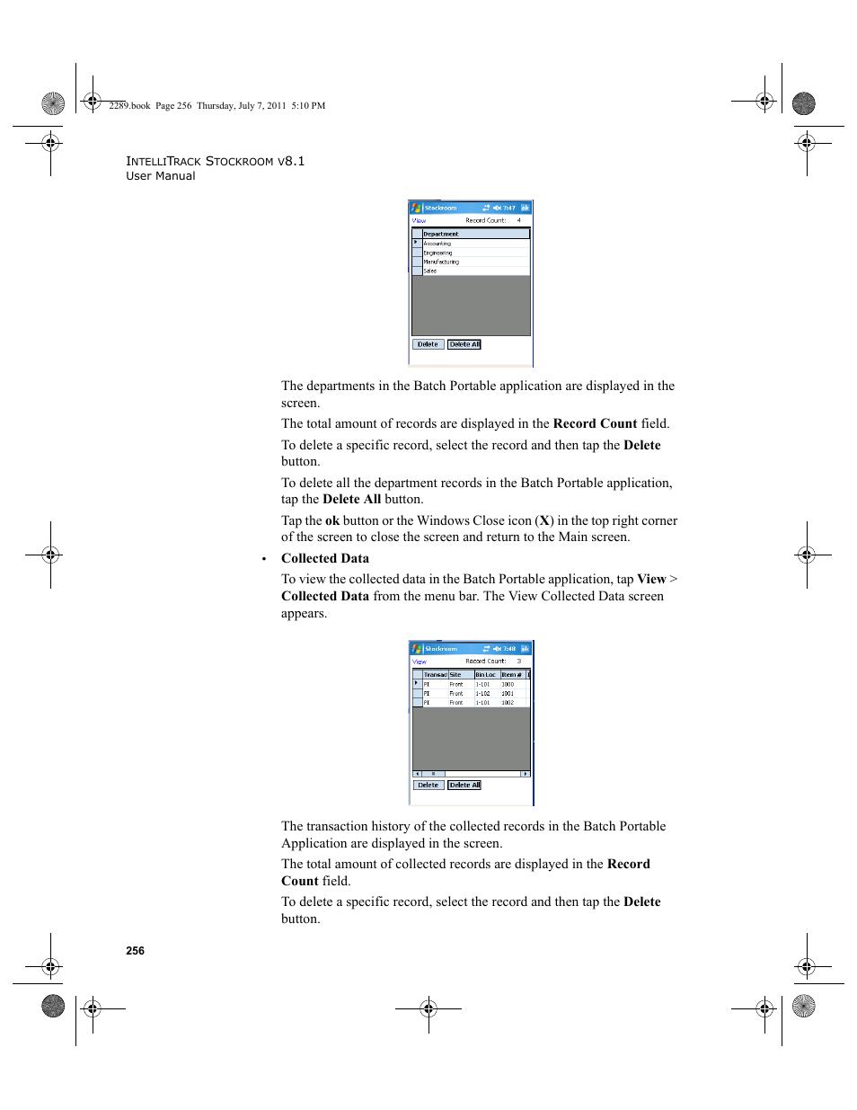IntelliTrack Stockroom Inventory User Manual | Page 284 / 424