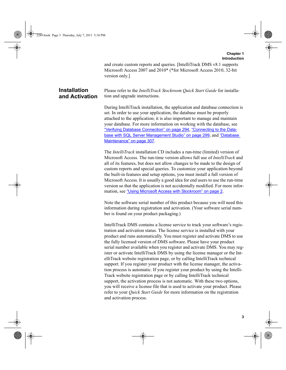 Installation and activation | IntelliTrack Stockroom Inventory User Manual | Page 31 / 424
